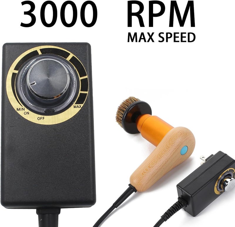 Sansent 75W Power Electric Shoe Polisher, Adjustable 6 Speed Electric Polisher, Perfect for Leather Shoes and Sneakers, 3 Brush Heads,Time-Saving Solution for Shoe Cleaning (1) (Extra Large) - Image 5
